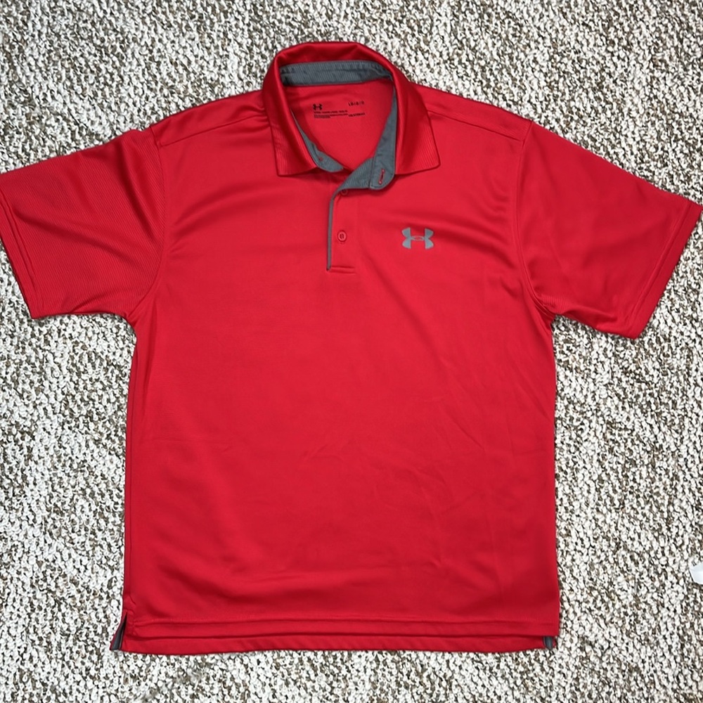 UNDER ARMOUR Mens Tech Performance Short Sleeve Polo Loose fit Heatgear Size LG - Picture 12 of 12